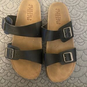 Black Double Strap Sandals